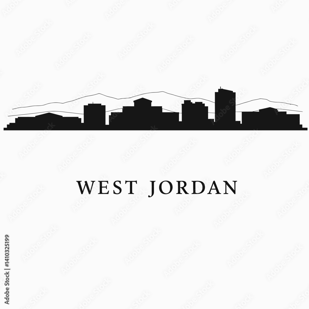 Obraz premium West Jordan Utah Skyline Silhouette.