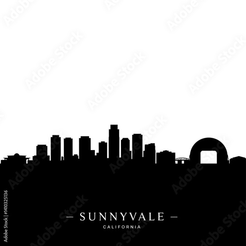 Sunnyvale California Skyline Silhouette.