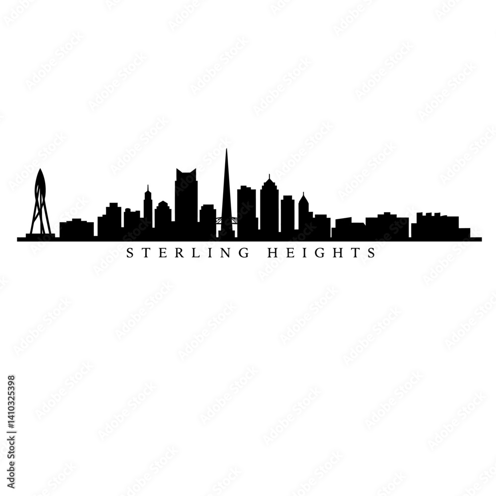 Fototapeta premium Sterling Heights Skyline Vector Silhouette.