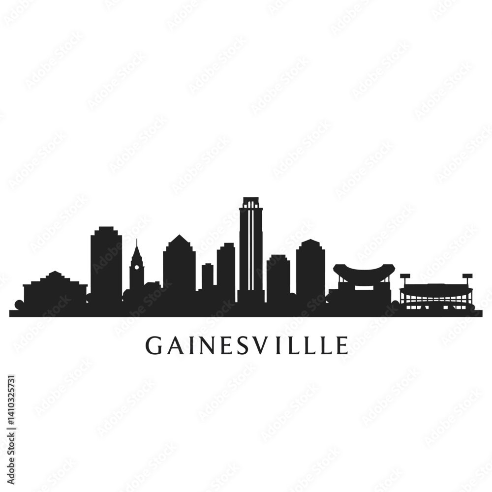 Fototapeta premium Gainesville Skyline Silhouette. (1)