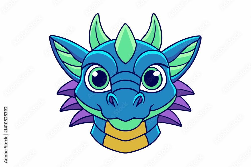 Fototapeta premium blue monster face