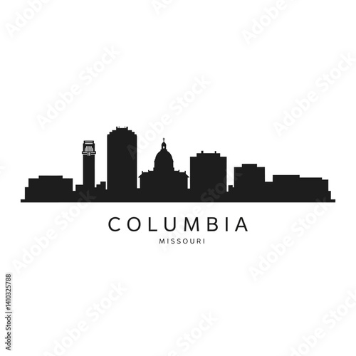 Columbia Missouri Skyline Silhouette Minimal.