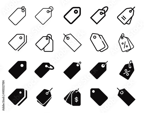 Tag and Level Icon,Minimalist Vector Tag Icon - Perfect for Submission on Adobe Stock