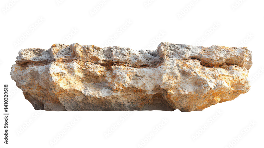 Rock Formation on Beach isolated on transparent background Rock Formation on Beach isolated on transparent background
