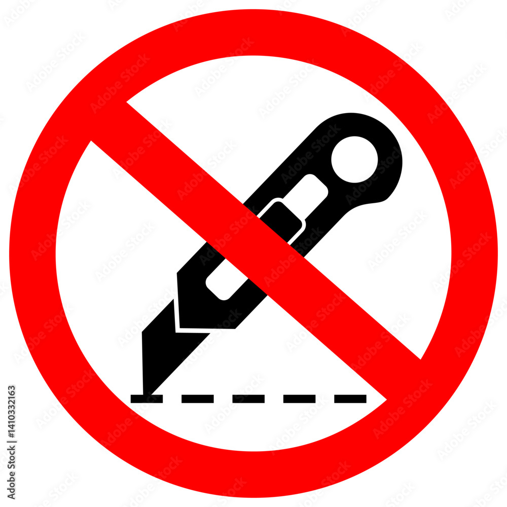 Do not use knife to open vector sign