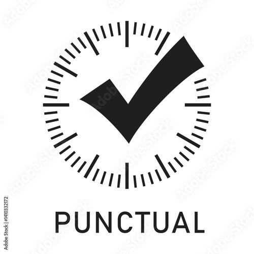 Obraz na płótnie Punctual vector icon, right time symbol w salonie