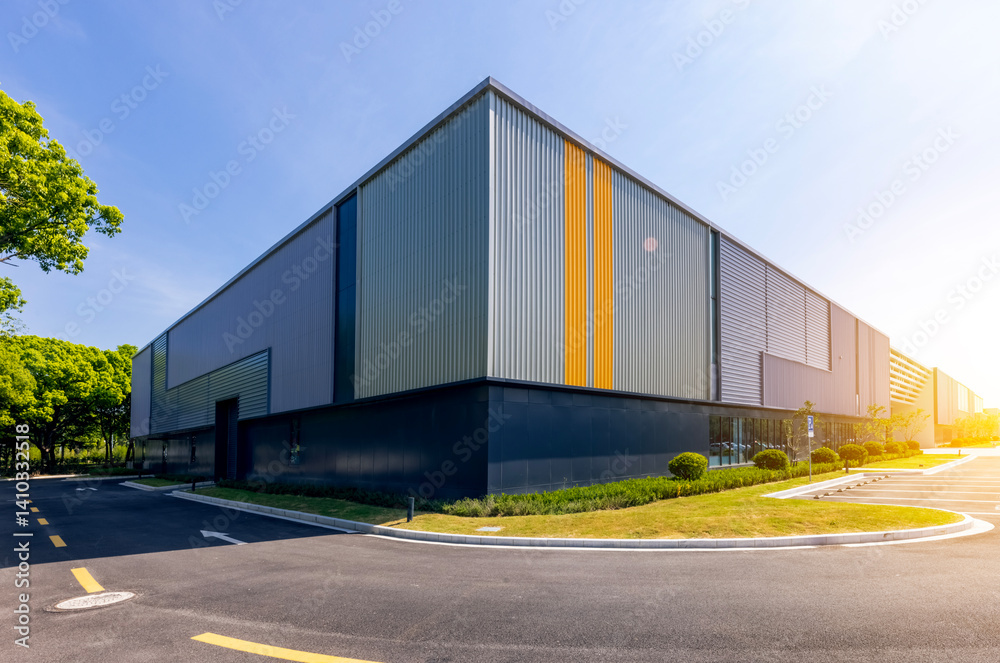 Gray and yellow lines of business style space building Gray and yellow lines of business style space building