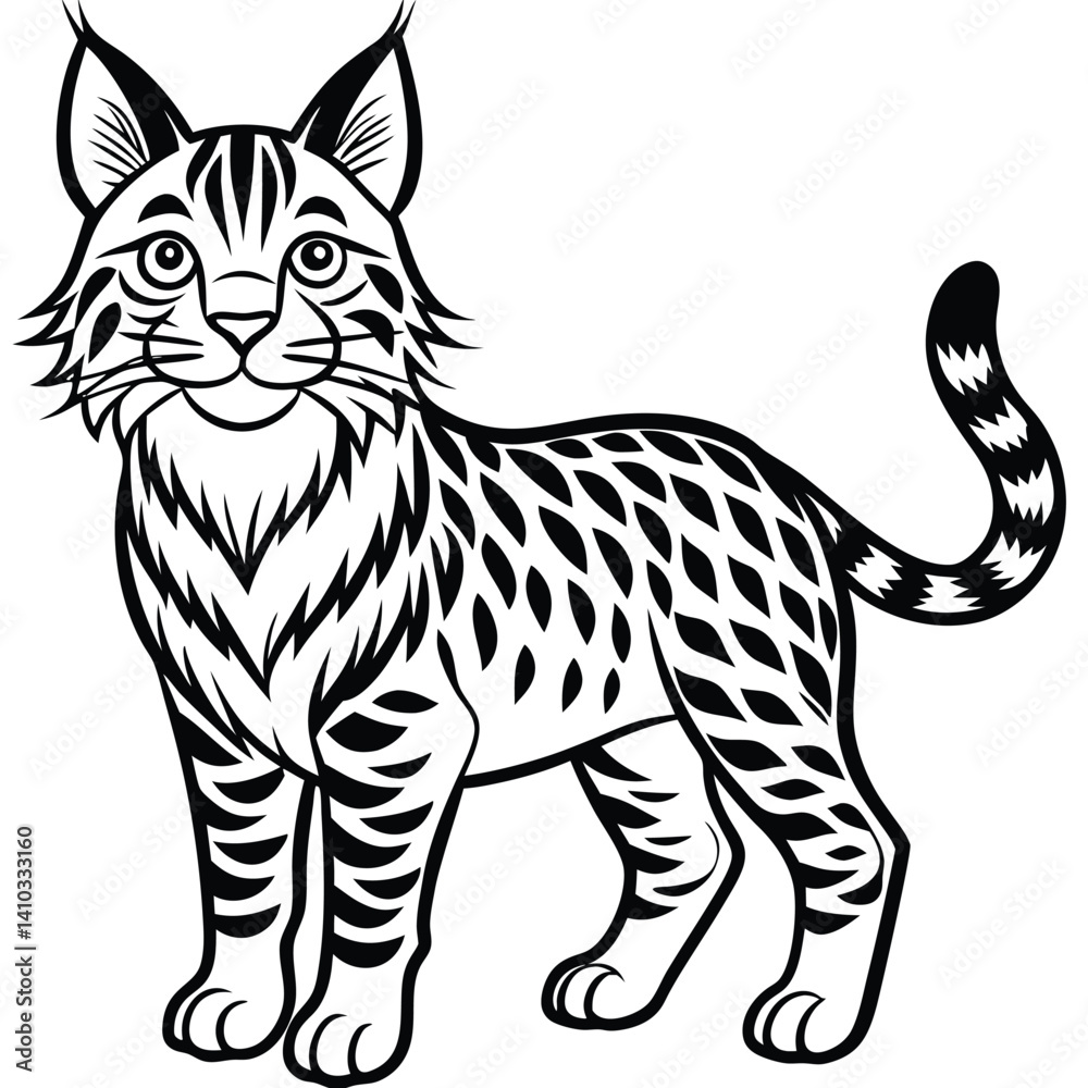 Fototapeta premium Bobcat illustration flat vector design
