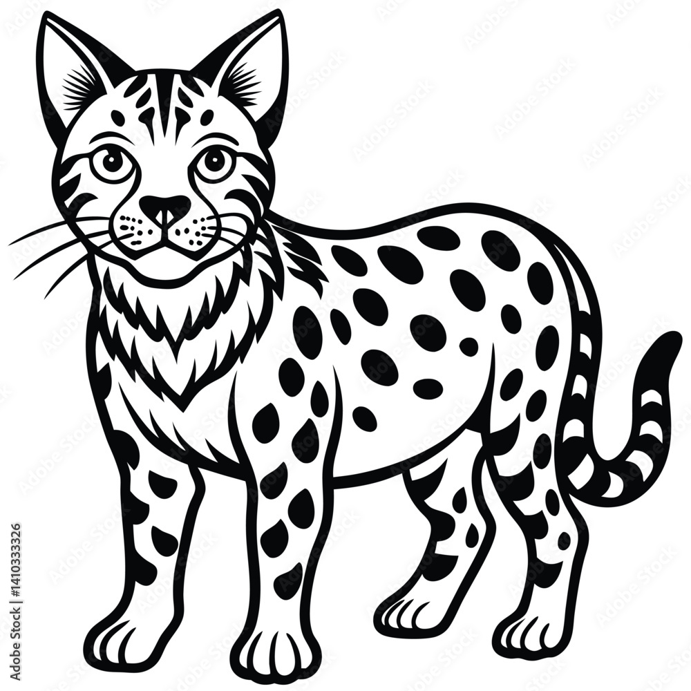 Naklejka premium Bobcat illustration flat vector design