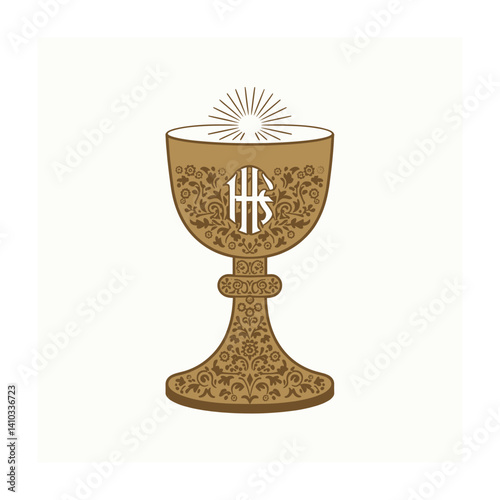 Wallpaper Mural Corpus Christi Vector Illustration – Religious Procession, Eucharist Symbols, and Christian Celebration Art Torontodigital.ca