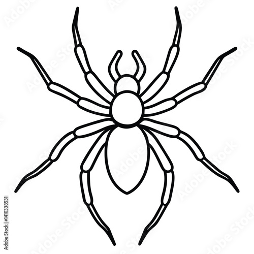 Brown Recluse Spider illustration flat vector design photo