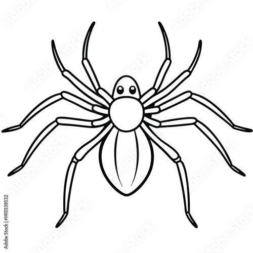 Brown Recluse Spider illustration flat vector design photo