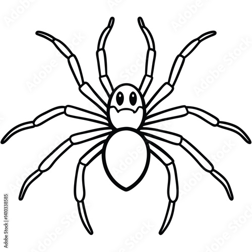 Brown Recluse Spider illustration flat vector design photo