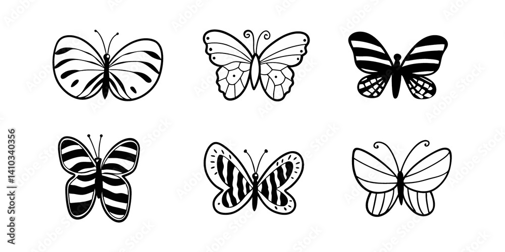 Fototapeta premium black and white butterflies