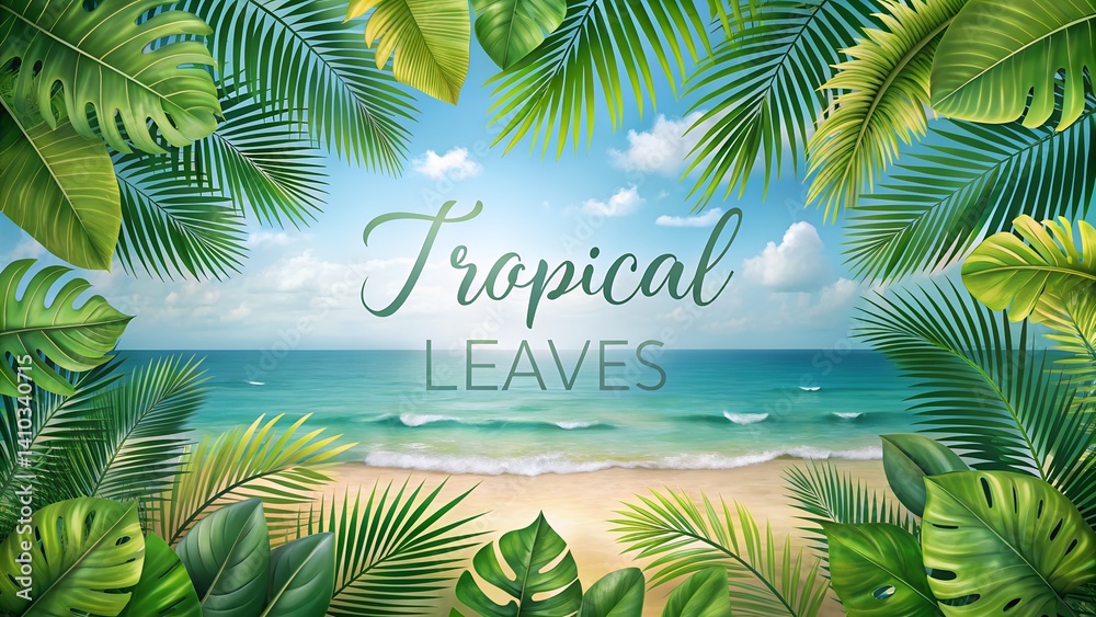 Obraz premium summer background with palm trees