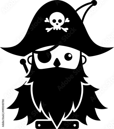A pirate with a skull and crossbones on his hat