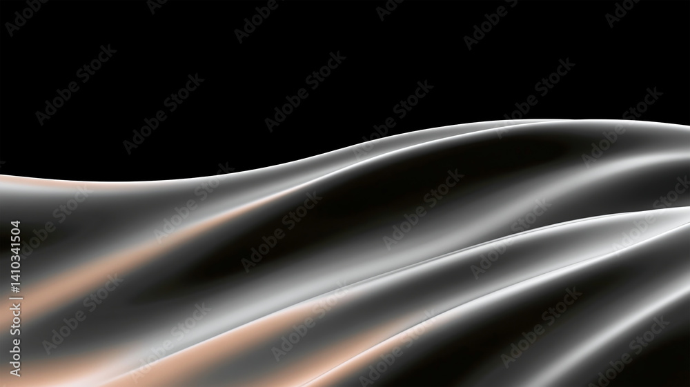 Obraz premium Flowing black and gray curves, showcasing smooth texture and elegant waveforms