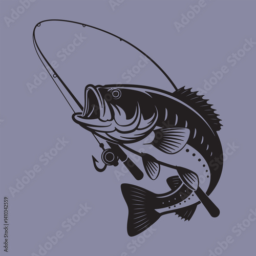 Fish Jumping for Hook Silhouette 