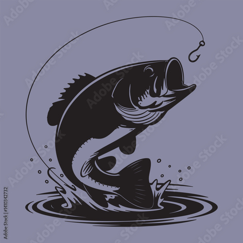 Fish Jumping for Hook Silhouette 