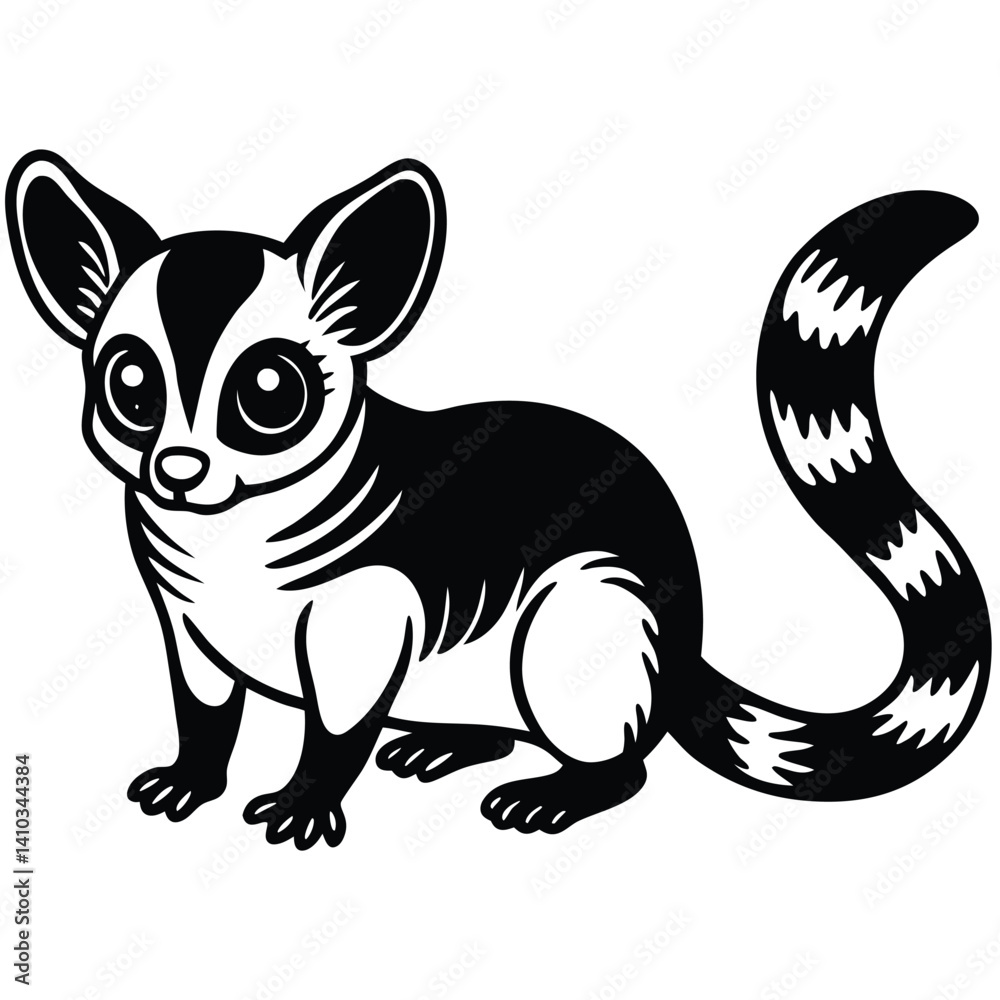 Obraz premium bushbaby illustration flat vector design