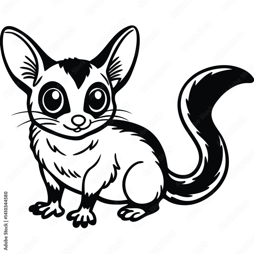 Fototapeta premium bushbaby illustration flat vector design