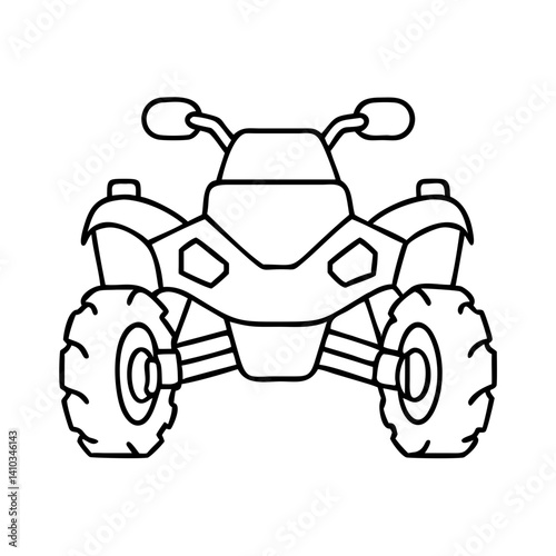 black atv outline front view clip art preview