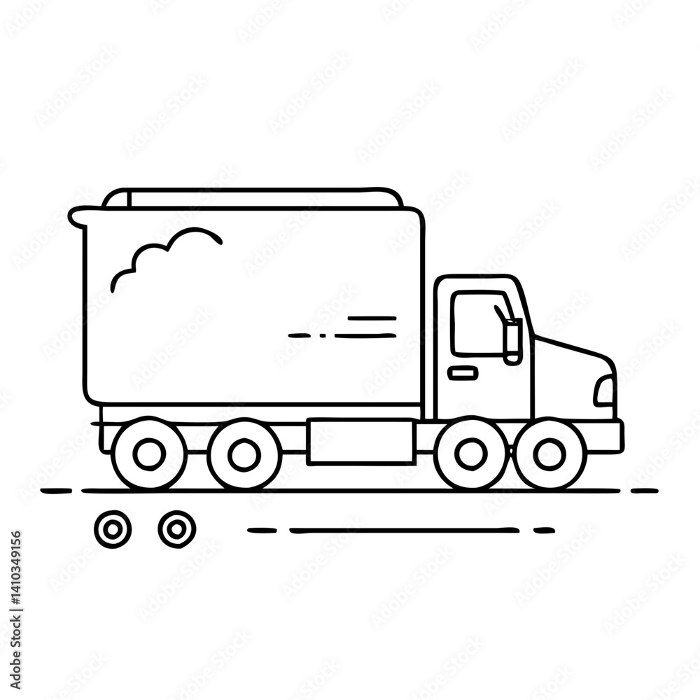 Fototapeta premium semi truck icon, semi truck vector illustration-simple illustration of semi truck, perfect for semi truck logos and icons