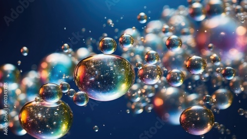 Wallpaper Mural A vibrant image featuring translucent bubbles floating against a soft blue background Torontodigital.ca