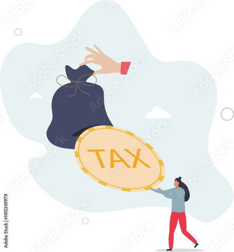 Tax payment or losing money without tax planning concept.flat character life .