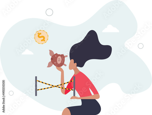 Overspending financial mistake, money lost in investment or stock market crash causing bankruptcy in economic crisis concept.flat character life .