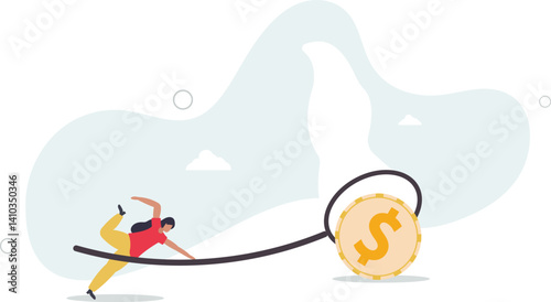 Chasing high performance active mutual fund, buying rising star stock or funds, catch or grab hot ETFs concept.flat character life .