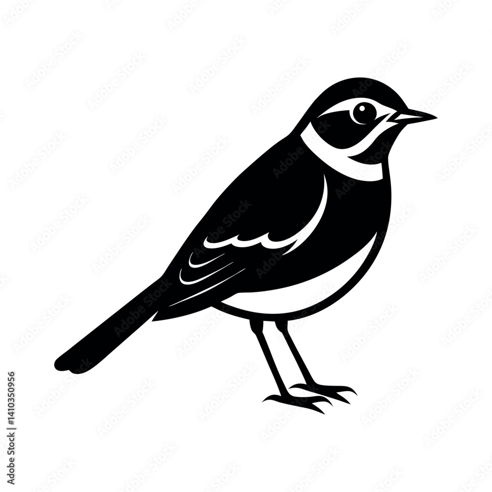Obraz premium Willow Grouse Standing Bird Vector Silhouette