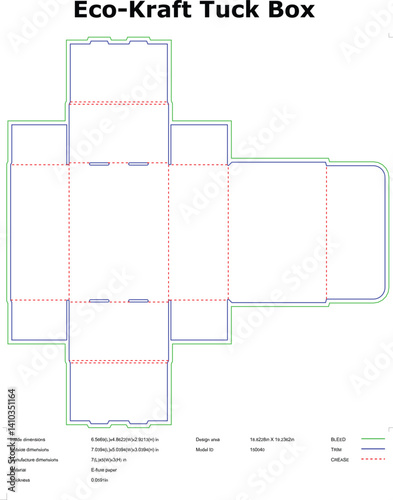 Kraft Tuck Box Die Cut Template Packaging Design For Product Mockup And Package Layouts Vector For Printing
