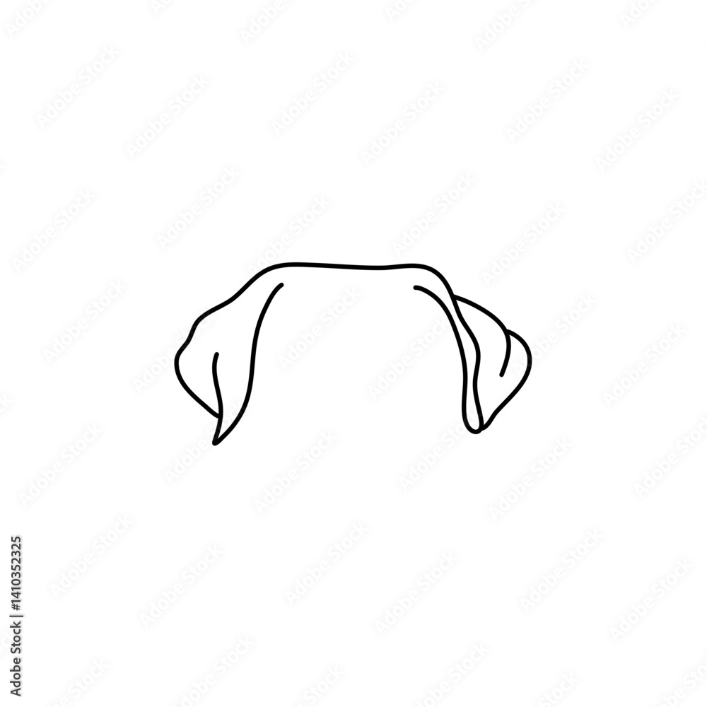Hand drawn dog ears vector illustration 