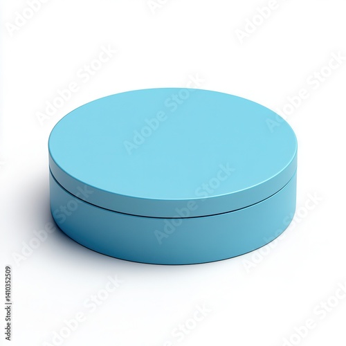 Light-blue round tin container