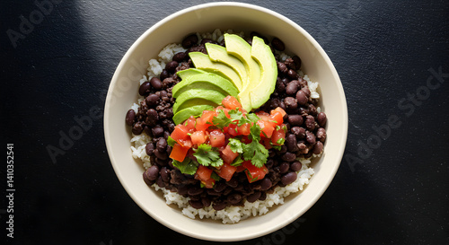 Wallpaper Mural Black Bean Rice Bowl Topped With Avocado And Fresh Salsa Delight Torontodigital.ca