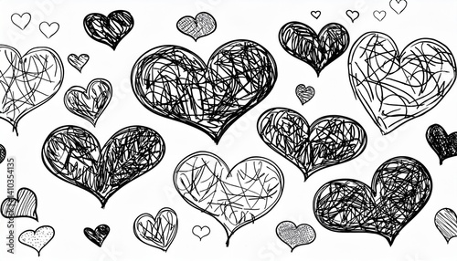 Obraz na płótnie Heart icons in different sizes w salonie