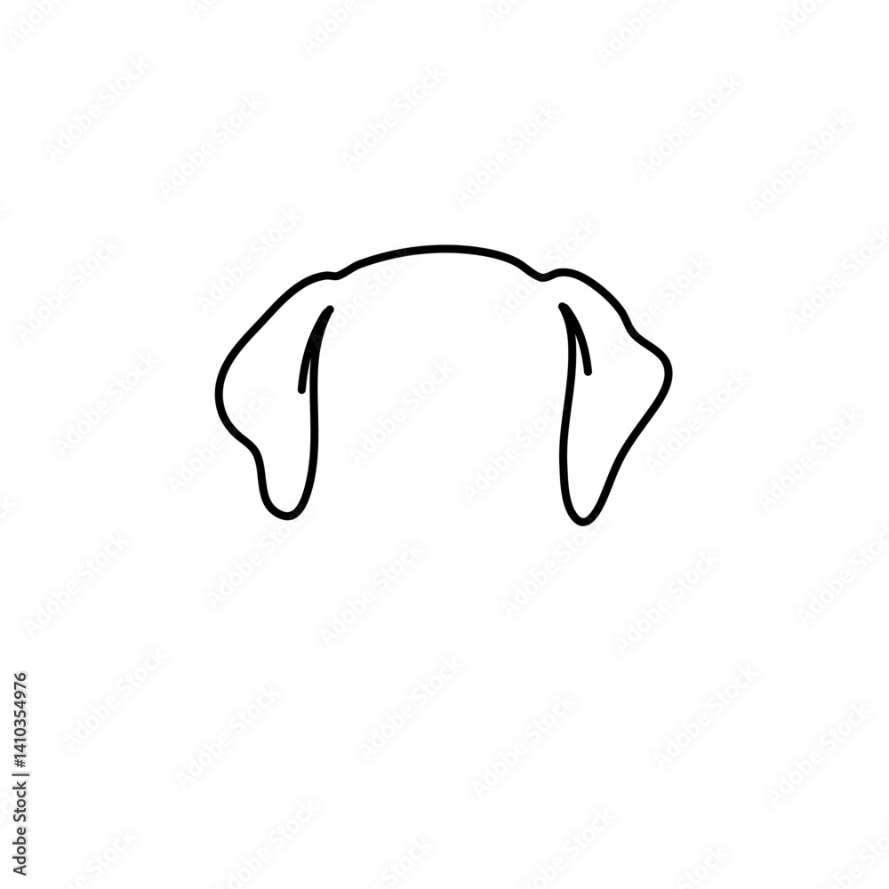 Hand drawn dog ears vector illustration 