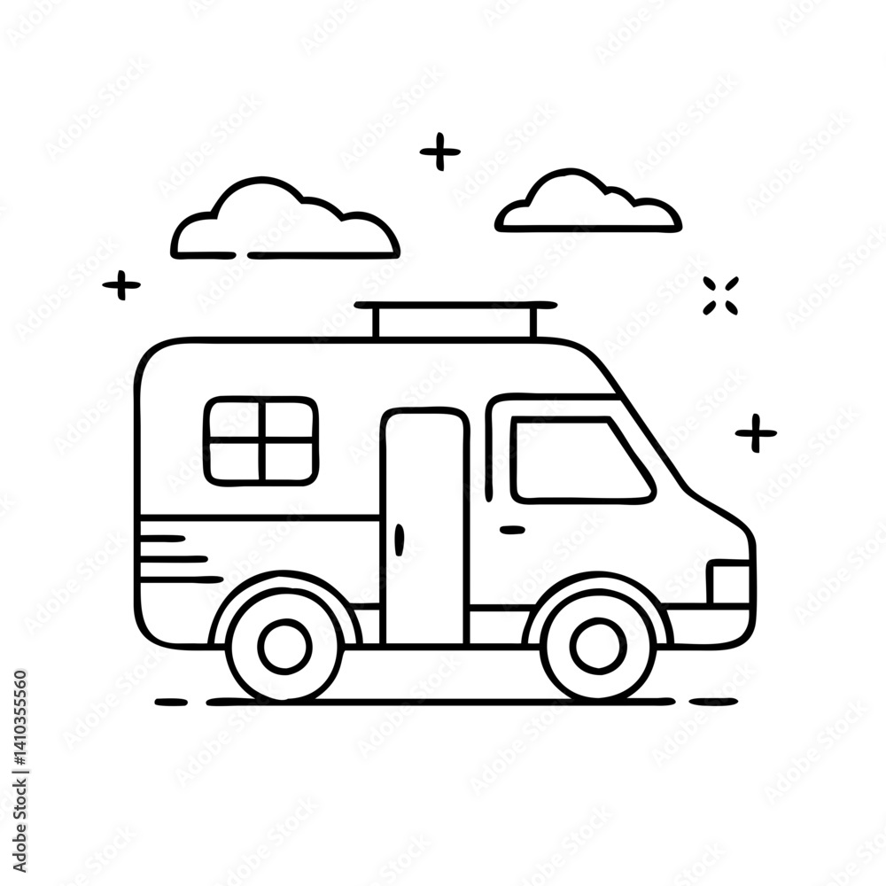 Obraz premium rv recreational vehicle icon, rv recreational vehicle vector illustration-simple illustration of rv recreational vehicle, perfect for rv recreational vehicle logos and icons