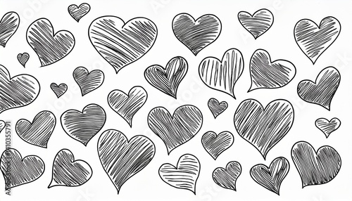 Obraz na płótnie Heart icons in different sizes w salonie