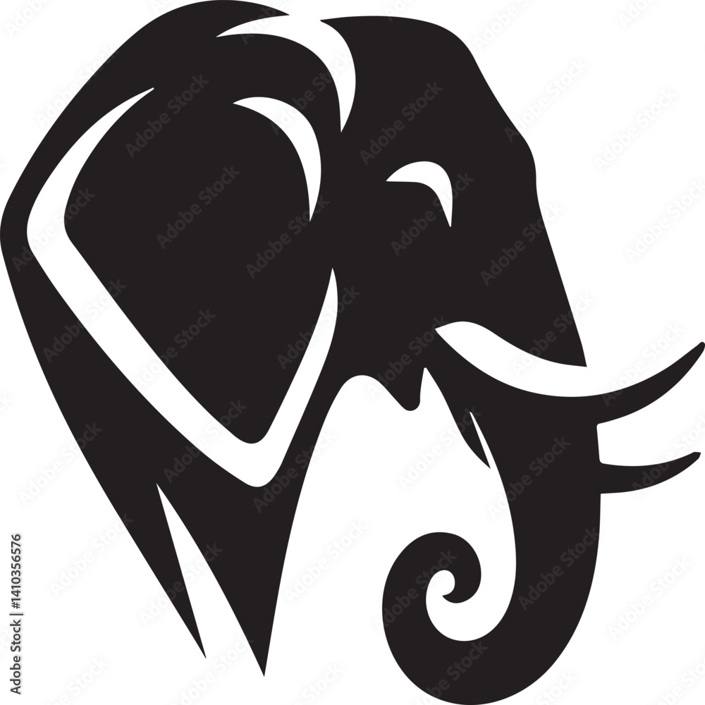 elephent logo vector shilloute with white background elephent logo vector shilloute with white background