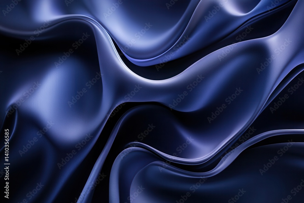 Obraz premium Fluid, dark, and rich deep blue draped fabric