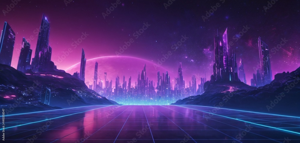An abstract digital background, showcasing a blend of flowing data streams and complex, digital grids.