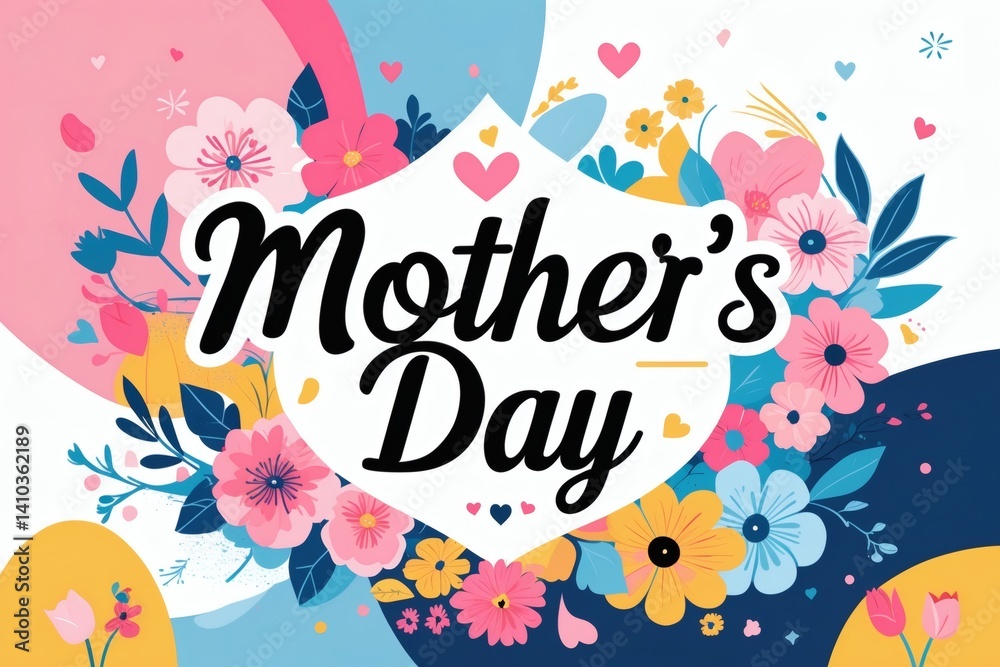 Naklejka premium Mother's Day Floral Vector Celebration Design 