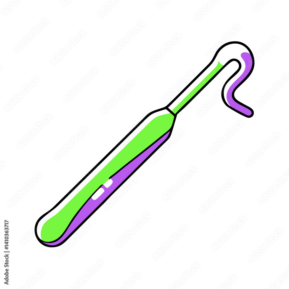 Dental tool depicting a scaler in vibrant colors Dental tool depicting a scaler in vibrant colors