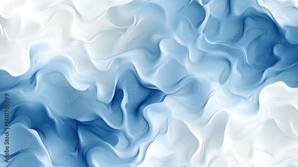 Obraz premium A digital art piece featuring a swirling pattern of blue and white hues.