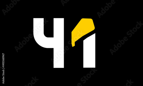 excavation number yellow logo simple modern unique