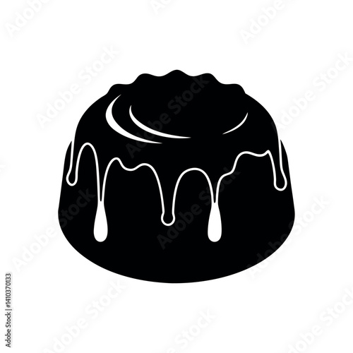 Chocolate Lava Cake Silhouette Vector