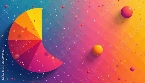 Minimalist design with geometric shapes and bold colors, Bold Colors, Graphic Design, Pattern