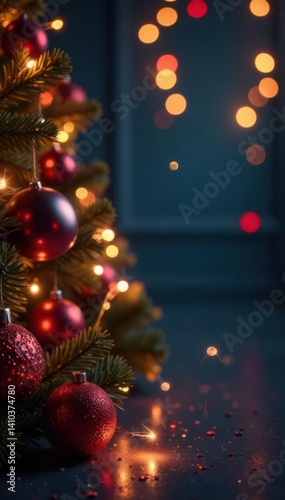 New Year's Eve lights and decorations form a festive border around the edges of an image , holiday, lights